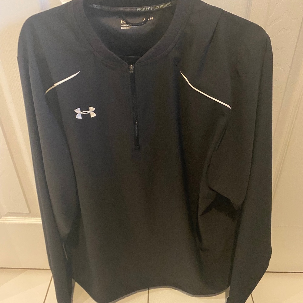 Black Under Armour with Zip Long Sleeve Shirt - Large